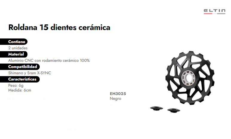 RULETAS DE CAMBIO BICICLETA ELTIN SRAM SHIMANO CNC 15D RODAMIENTOS CERAMICOS